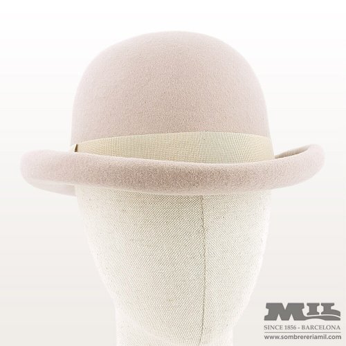 Cream bowler hat