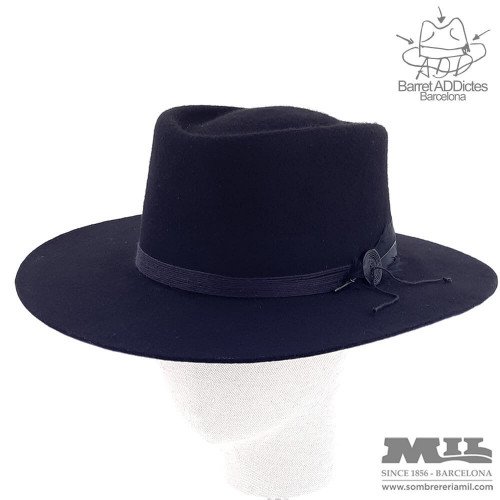 Montgomery Black flat hat